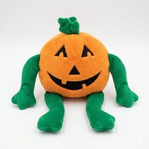 Vintage 1999 TY Inc Halloween Beanie Buddies Collection Pumpkin 11.5” Plush